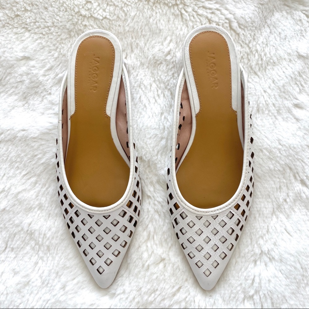 JAGGAR The Label Cage White Leather Heels - Picture 6 of 13